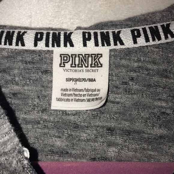 PINK Victoria's Secret Women's Gray Pink Heathered Full Zip Hoodies Size Small - Picture 5 of 7